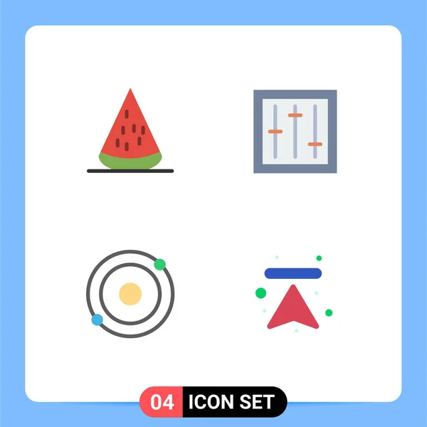 Piktogramm Set Mit Einfachen Flachen Symbolen Für Nachtisch Produkte Früchte — Stockvektor
