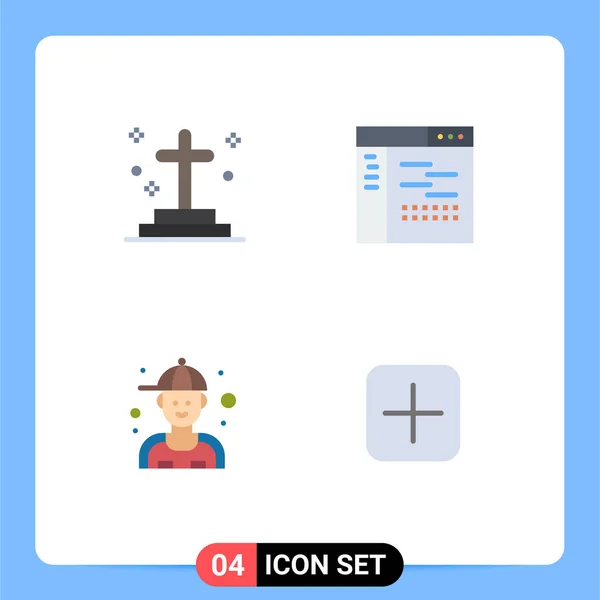 Universal Flat Icons Set Web Mobile Applications Dead Source Grave — Stock Vector