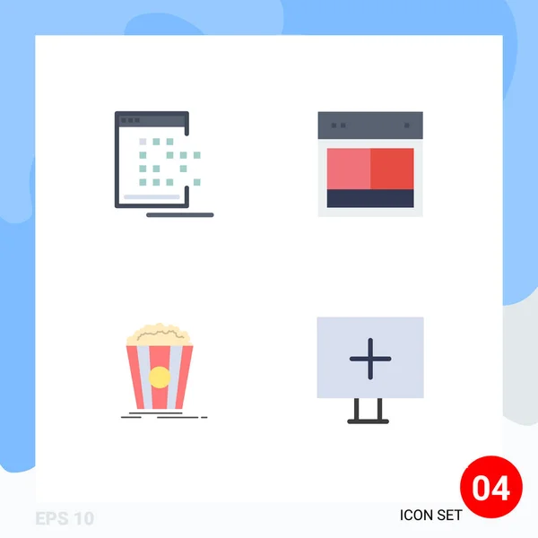 Set Modern Icons Symbols Signs Mobile Website Dot Layout Theater — Stock Vector