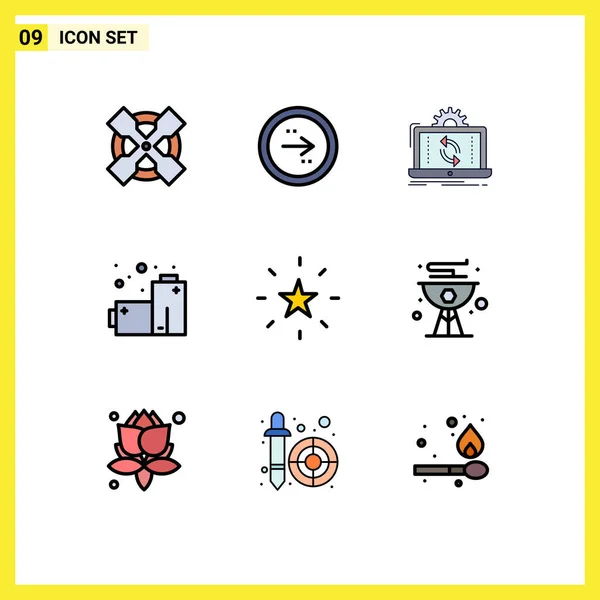 Stock Vector Icon Pack Sinais Linha Símbolos Para Favorito Poluição — Vetor de Stock