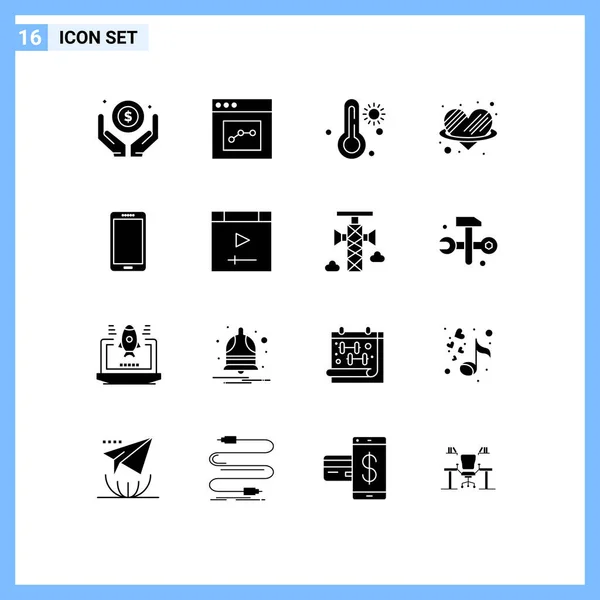 Set Von Modernen Symbolen Symbole Zeichen Für Handy Telefon Heiß — Stockvektor