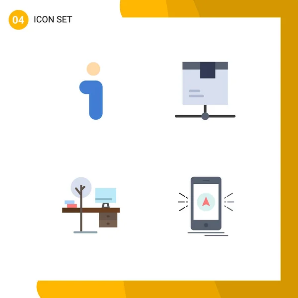 Packung Mit Kreativen Flat Icons Von Comfort Interface Network Office — Stockvektor