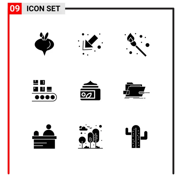 Universal Icon Symbols Group Modern Solid Glyphs Spa Lotion Match — Stockový vektor