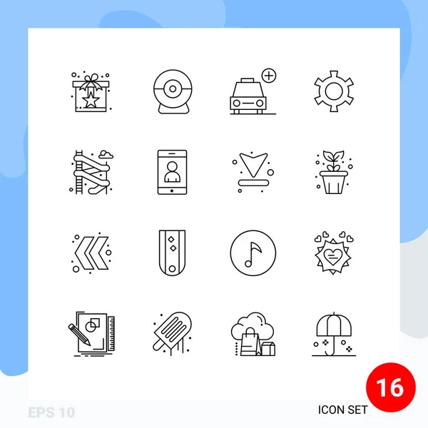 Universal Icon Symbols Group Modern Outlines Park Slider Car Setting — 스톡 벡터