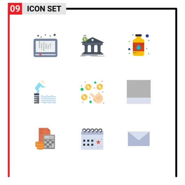 九种基本平台 彩色矢量设计元件的用户界面包 — 图库矢量图片