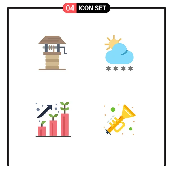 Benutzeroberfläche Flaches Icon Pack Moderner Zeichen Und Symbole Der Landwirtschaft — Stockvektor