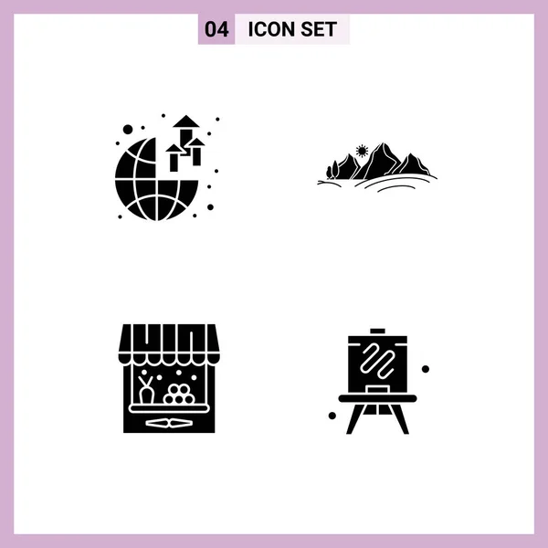 Creative Icons Modern Signs Sysymbols Global Agriculture Profit Nature Storehouse — Archivo Imágenes Vectoriales