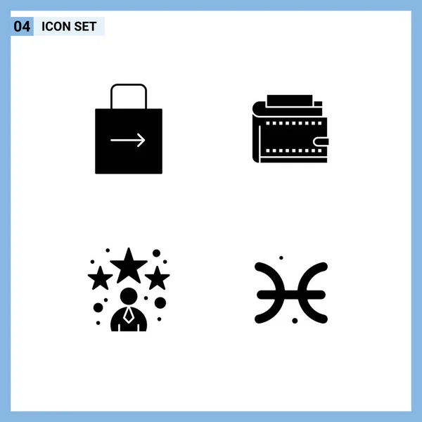 Modern Set Solid Glyphs Pictograph Arrow Personal Protect Cash Avatar — Stock Vector