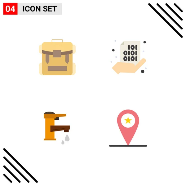 User Interface Flat Icon Pack Modern Signs Sysymbols Bag Coding — Vector de stock
