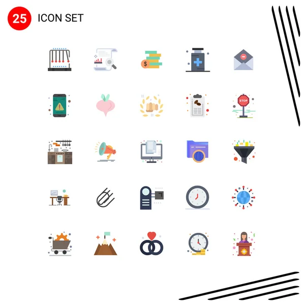 2014 Mobile Interface Flat Color Set Pictograms Medicine Health Report — 스톡 벡터