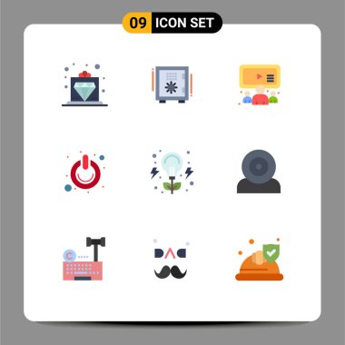 9 Evrensel Anahtar Sembolleri Düz Renk Paketi, açık, güvenli kutu, kapalı, kullanıcı Düzenlenebilir Vektör Tasarım Elemanları