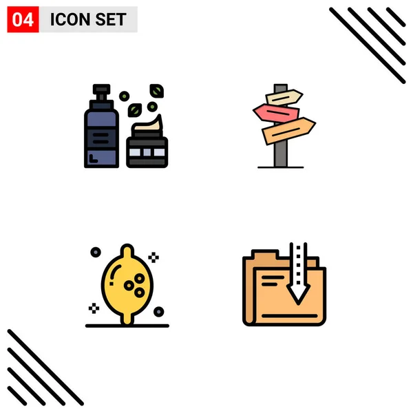 Universal Icon Symbols Group Modern Filledline Flat Colors Cosmetics Fruit — Vetor de Stock