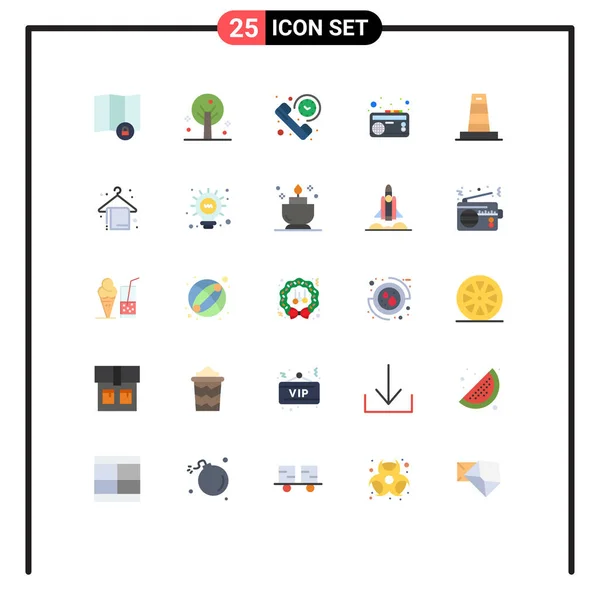 Universal Icon Symbols Group Modern Flat Colors Construction Audio Phone — Stockový vektor