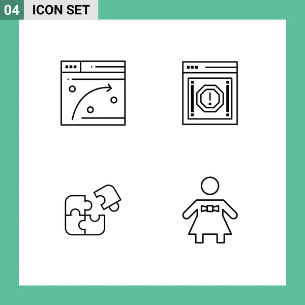 Creative Icons Modern Signs Sysymbols Web Puzzle Hosting Message Jigsaw — Vector de stock