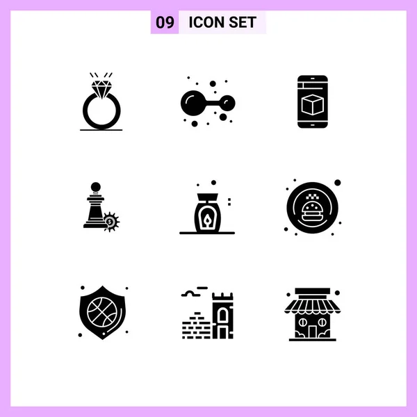 Universal Icon Symbols Group Modern Solid Glyphs Aroma Estratégia Laboratório — Vetor de Stock