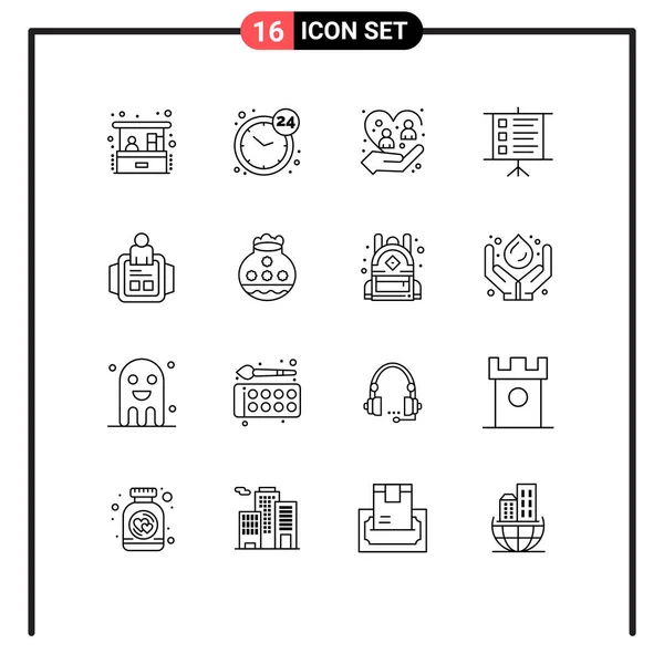 16人的符号 可编辑矢量设计要素 — 图库矢量图片