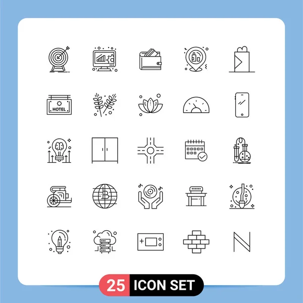 Modern Set Lines Pictograph Party Celebration Online Evaluation Money Dollar — Vector de stock