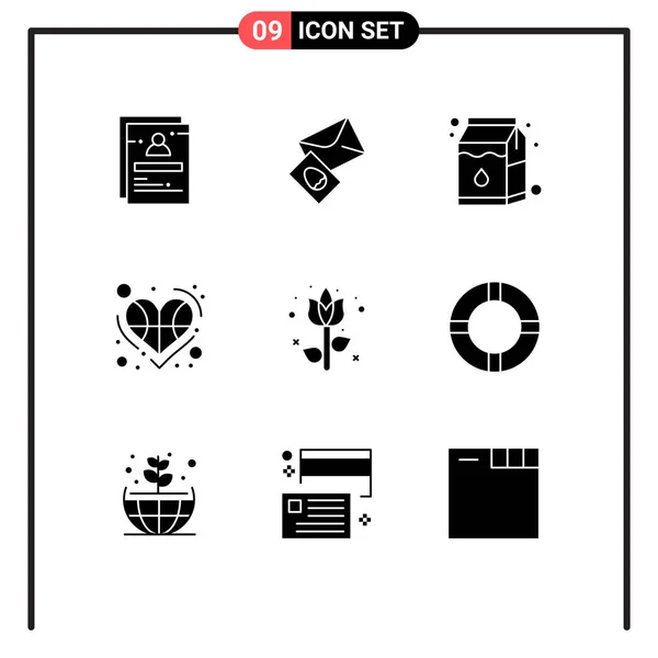 Universal Icon Symbolen Groep Van Moderne Solid Glyphs Van Decoratie — Stockvector