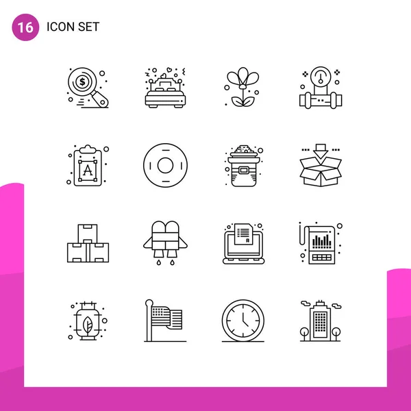 Set Modern Icons Sysymbols Signs Creative Tools Romance Plump Spring — Vector de stock