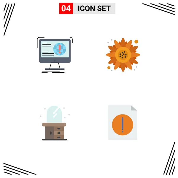 Piso Icon Pack Símbolos Universales Información Hogar Sitio Web Flor — Vector de stock