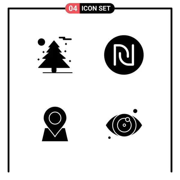 Icône Vectorielle Paquet Signes Symboles Ligne Pour Nature Marqueur Shekel — Image vectorielle