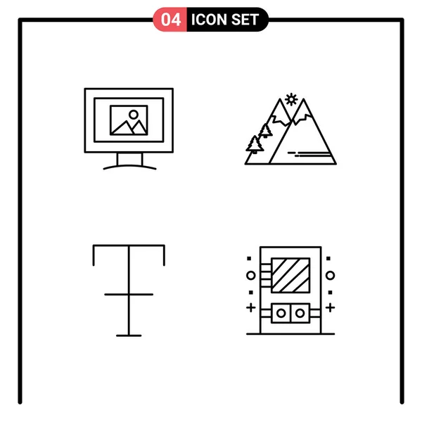 Universal Icon Symbols Group Modern Filledline Flat Colors Monitor Format — Vetor de Stock