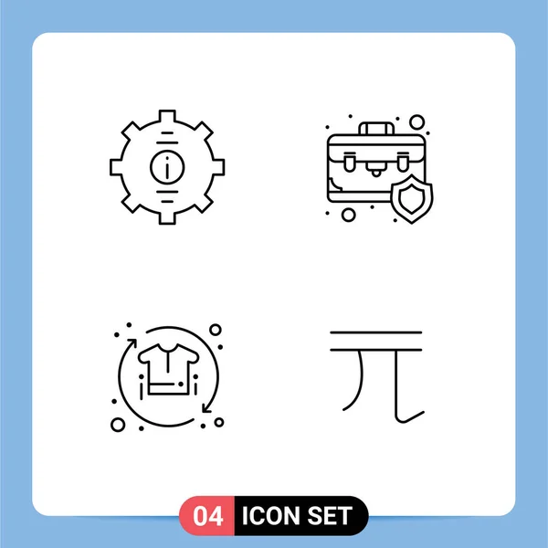 Pictograma Conjunto Colores Peso Plano Línea Simple Contacto Escudo Protección — Archivo Imágenes Vectoriales