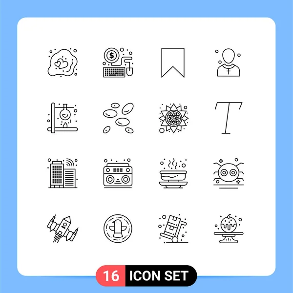 传道者 标签可编辑矢量设计元素的16组外设符号及符号 — 图库矢量图片