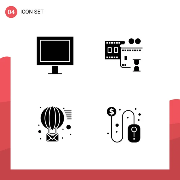 Stock Vector Icon Pack Line Signs Symbols Appliances Receive Movie — 스톡 벡터