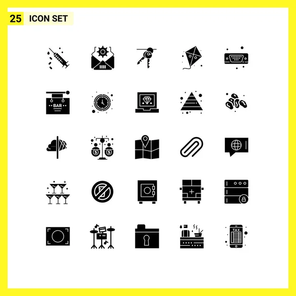 25具有创意的图标端口 显示屏 东方可编辑向量设计元素的现代符号和符号 — 图库矢量图片