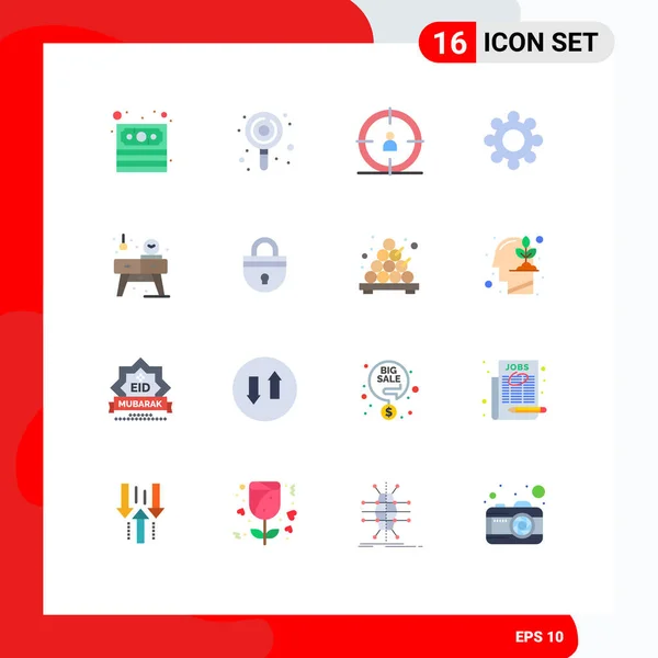 Universal Icon Symbols Group Modern Flat Colors Lock Table Target —  Vetores de Stock