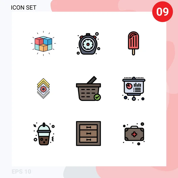 Universal Icon Symbols Group Modern Filledline Flat Colors Server Setting —  Vetores de Stock