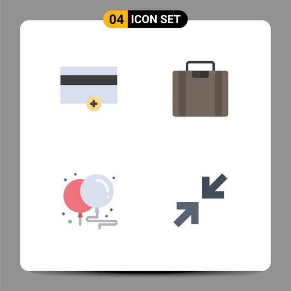 User Interface Pack Basic Flat Icons Finance Celebration Suitcase Arrows — Vector de stock