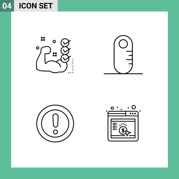 Conjunto Iconos Interfaz Usuario Moderna Símbolos Signos Para Gimnasio Información — Vector de stock