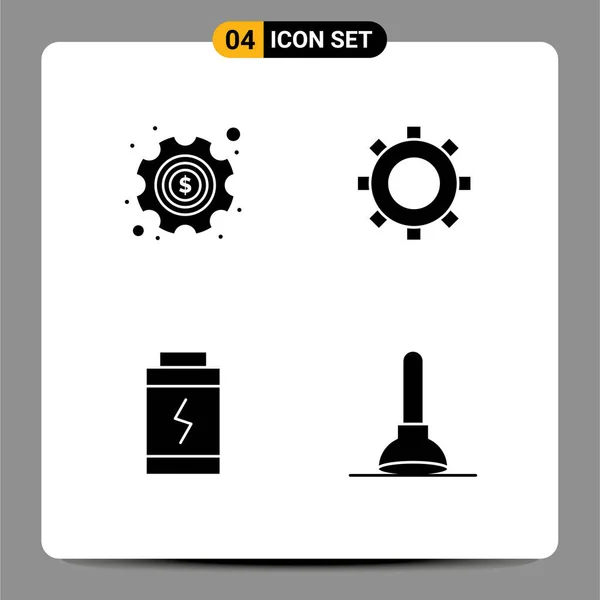 Creative Icons Modern Signs Sysymbols Gear Power Settings Setting Toilet — Archivo Imágenes Vectoriales