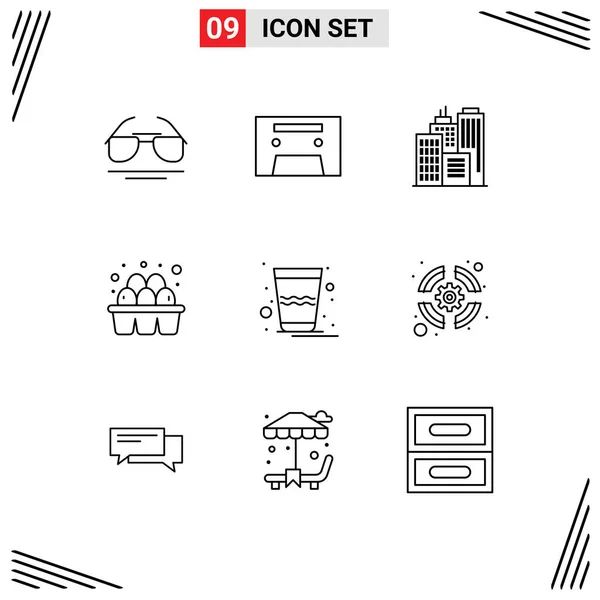 Pictogram Set Dari Unsur Rancangan Vektor Yang Sederhana Dari Thandai - Stok Vektor