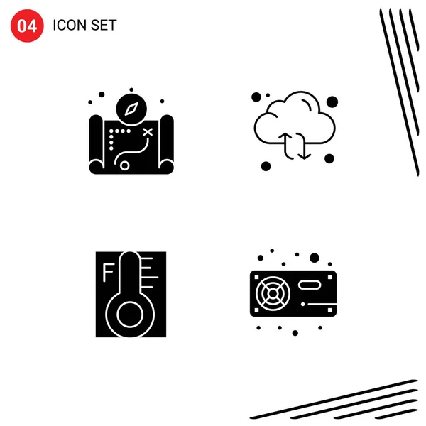 Icône Vectorielle Stock Paquet Signes Symboles Ligne Pour Carte Lumière — Image vectorielle