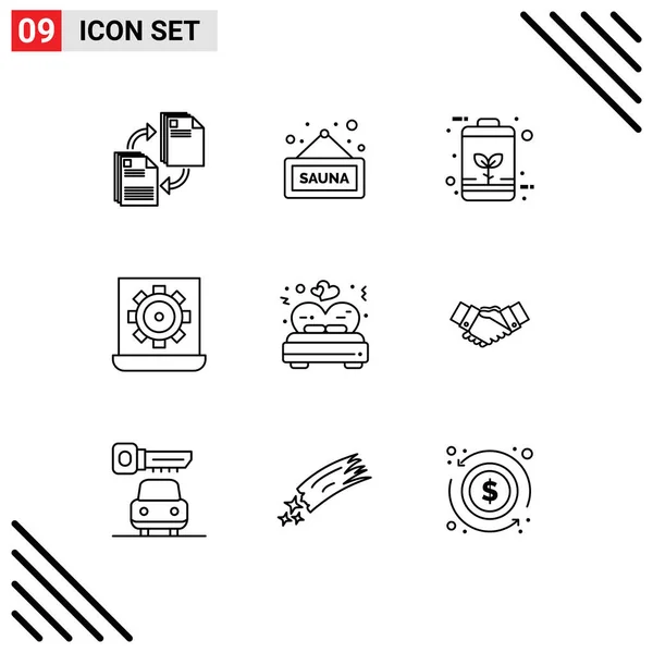 User Interface Outline Pack Modern Signs Sysymbols Preference Configure Tag — Vector de stock