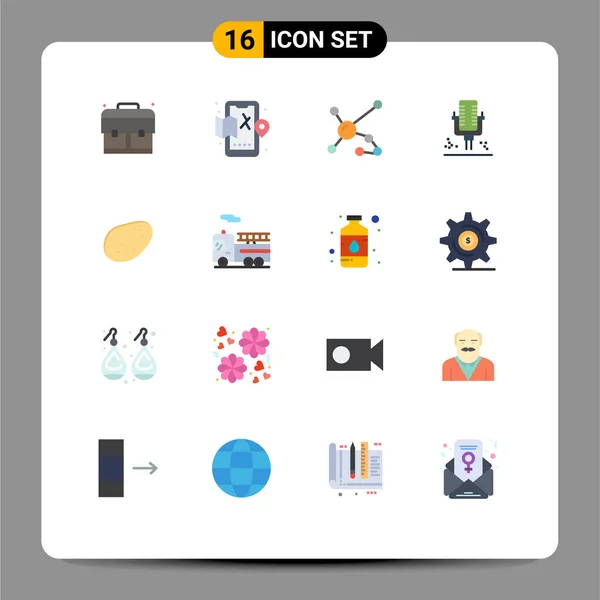 Universal Icon Symbols Group Modern Flat Colors Food Recording Biochemistry —  Vetores de Stock