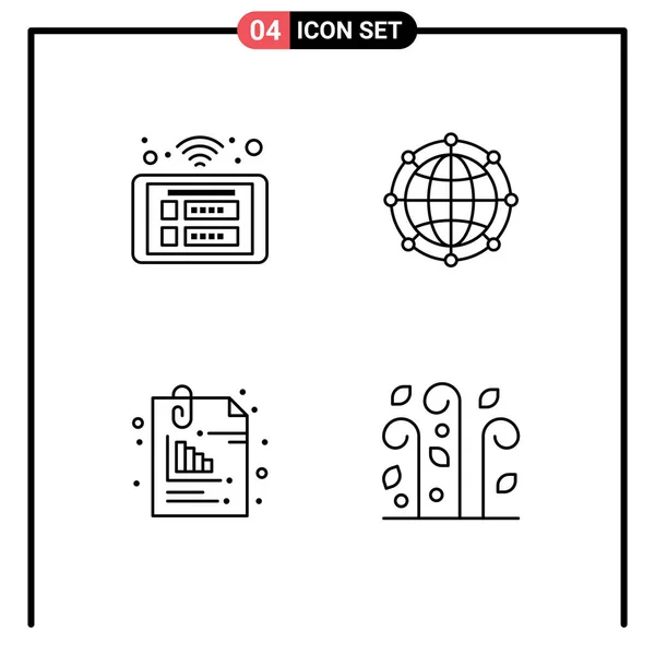 Universal Icon Symbols Group Modern Filledline Flat Colors Access Technology — Vettoriale Stock