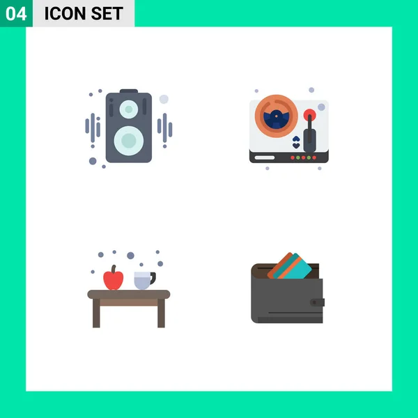 Universal Flat Icons Set Für Web Und Mobile Anwendungen Audio — Stockvektor