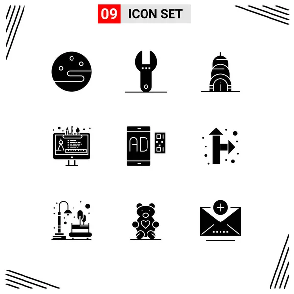 Stock Vector Icon Pack Líneas Símbolos Para Móviles Marketing Uso — Vector de stock