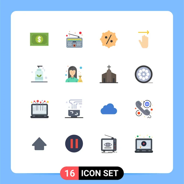 Universal Icon Symbols Group Modern Flat Colors Oil Beauty Discount — Stockový vektor