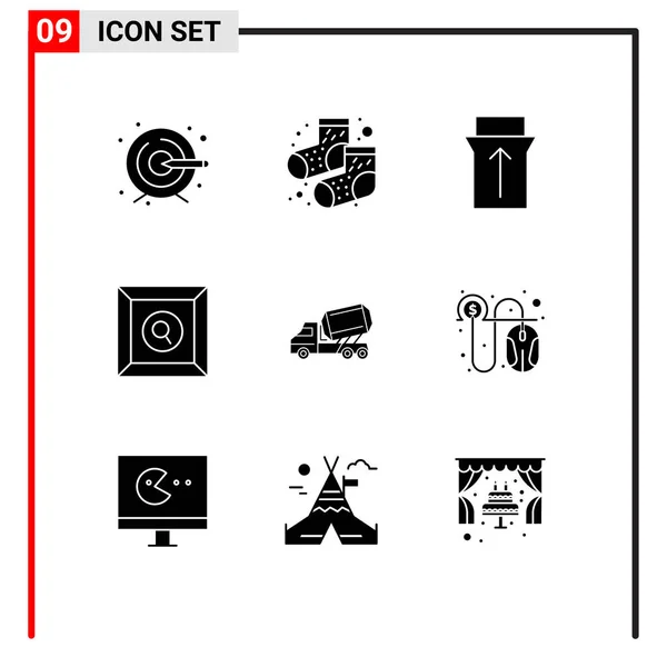 Creative Icons Modern Signs Sysymbols Click Vehicle Touch Construction Truck — Vector de stock