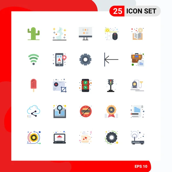 Stock Vector Icon Pack Znaki Symbole Linii Nauki Książki Komputera — Wektor stockowy