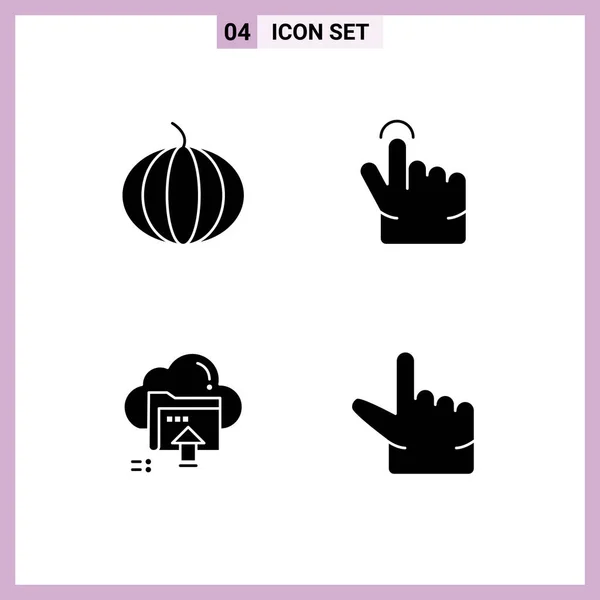 User Interface Solid Glyph Pack Modern Signs Symbols Pumpkin Computing — Stock Vector