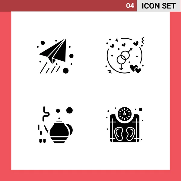 Universal Icon Symbolen Groep Van Moderne Solid Glyphs Van Papier — Stockvector