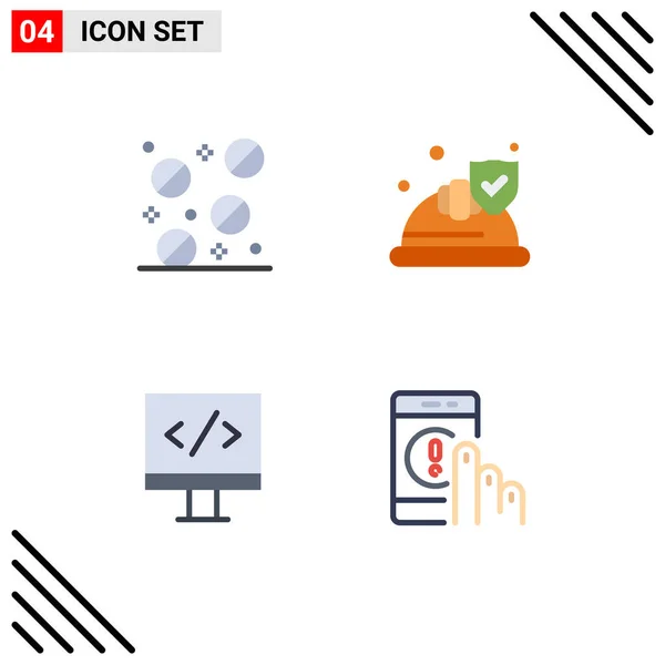 Flat Icon Pack Mit Universellen Symbolen Der Medizin Entwicklung Hut — Stockvektor