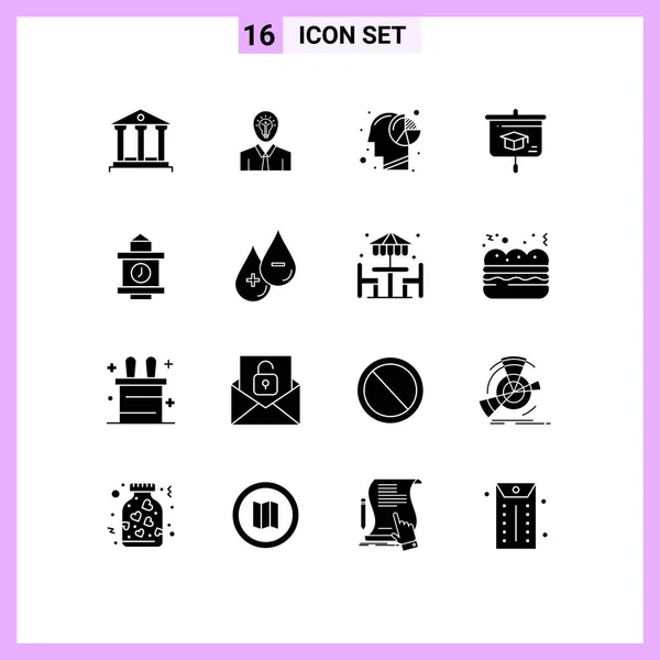 Set Modern Icons Sysymbols Signs School Education Growth Chart Human — Archivo Imágenes Vectoriales