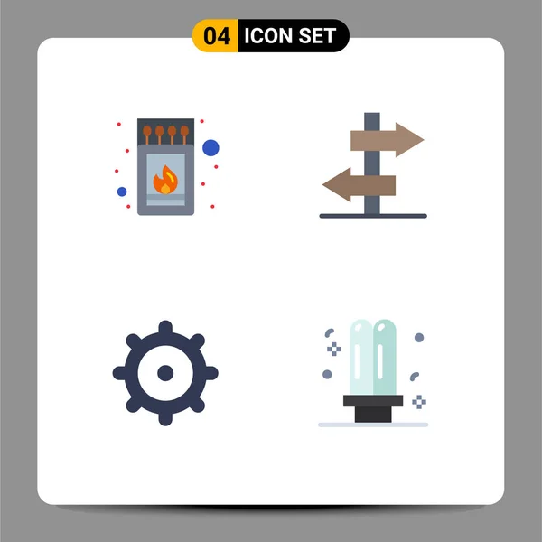 Universal Icon Symbols Group Modern Flat Icons Box Bulb Stick — Stockový vektor